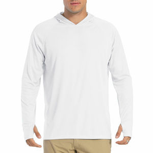 Camisas de pesca de manga larga para hombre UPF 50 con capucha Stock en blanco prensa de calor serigrafía logotipo personalizado - Product Image 5