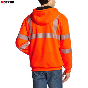 Cárdigan de algodón fluorescente personalizado para hombre, superventas, mono de trabajo transpirable cómodo con cremallera, uniforme cálido - Product Image 2
