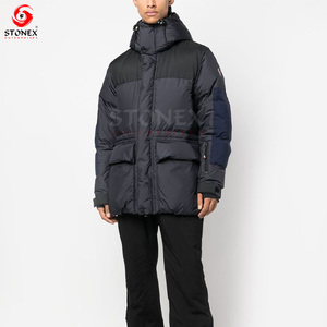 Chaqueta acolchada de invierno de talla grande al mejor precio del fabricante directo para hombre, lona con capucha y soporte de manga completa de Color sólido personalizado - Product Image 2
