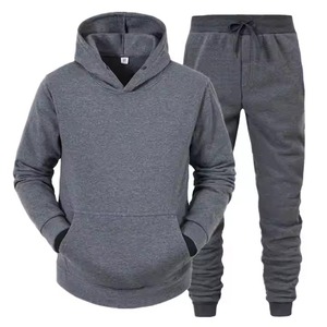 Ensemble de pantalons de jogging empilés personnalisé survêtements 2 Pc survêtement à capuche avec broderie en détresse et ensembles de pantalons de survêtement évasés pour hommes - Product Image 1