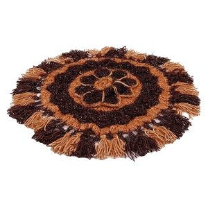 Taille et design personnalisés, tapis et coussinets rustiques modernes en macramé avec boucles tressées et aspect confortable - Product Image 1
