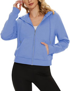Sudadera con capucha de lana para mujer al por mayor de alta calidad, abrigos con cremallera para mujer, sudaderas de manga larga, ropa deportiva informal para correr - Product Image 2