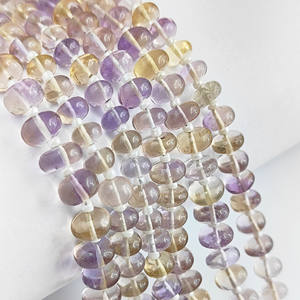 Cuentas de Ametrina de 6-7 mm, Forma Redonda, Lisas, para la Elaboración de Joyas, Cuentas de Ametrina Redondas, 20-22 Cuentas en un Hilo de 8 Pulgadas, Cuentas Hechas a Mano - Product Image 1