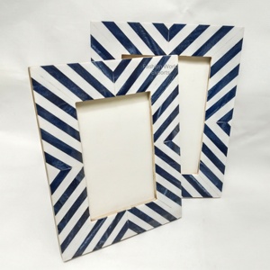 Marco de fotos de cuerno blanco y negro hecho a mano diseño a cuadros de lujo para decoración elegante del hogar y la Oficina hecho a mano India - Product Image 6