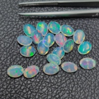 7x9mm Rare naturel éthiopien opale à facettes ovale pierre précieuse en vrac pour la fabrication de bijoux à la livraison gratuite à la main bleu opale de feu pierres
