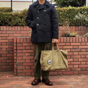 Cappotto Lungo Invernale Classico Plus Size in Lana Nera Vintage Stile Marina Militare USA, Doppio Petto, Caldo, Asciugatura Rapida, in Corduroy - Product Image 3