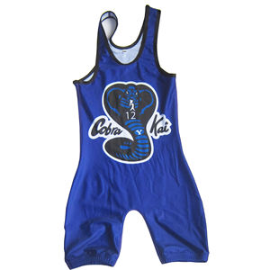 Camisetas Deportivas Personalizadas para Hombre, de Poliéster Azul Sublimado, de Secado Rápido, Uniformes de Lucha Libre Hechos a Medida - Product Image 1