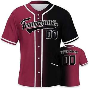 Camiseta de béisbol con botones personalizada para hombres, jóvenes y niños, uniformes deportivos transpirables de Ciudad de fútbol con diseño impreso/cosido - Product Image 1