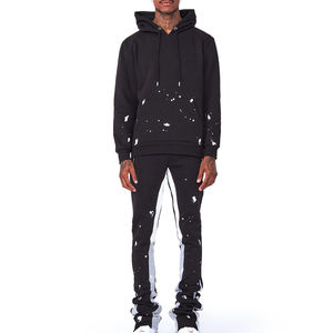 Chándal de invierno con cremallera para hombre con logotipo personalizado 2025, de secado rápido Camiseta de algodón 100% transpirable, ropa de talla grande, conjuntos sólidos personalizables - Product Image 1