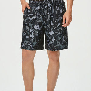 กางเกงขาสั้นผู้ชายสีดำเทาทึบไฮสตรีทเป็นมิตรกับสิ่งแวดล้อมผ้าแห้งเร็วเอวยางยืดลำลองกีฬากลางแจ้ง - Product Image 5