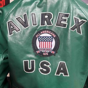 Veste en cuir de vache véritable pour homme Avirex, couleur personnalisée, fermeture éclair standard, hiver, écologique, vestes en cuir pour homme Avirex - Product Image 5