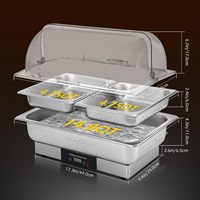 Chauffe-plats électrique en acier inoxydable pour buffet avec couvercle transparent pour la restauration hôtelière