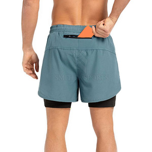 Nouveaux shorts de gym pour hommes couleur unie High Street Style taille moyenne fermeture élastique séchage rapide respirant OEM vente en gros personnalisé - Product Image 3