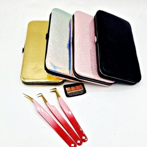 New Professional Double Tune <b>Colour</b> Eyelash Extension Tweezers <b>Set</b> Perfect Grip Smooth Tips Stainless Steel Anti-Magnetic - Product Image 6