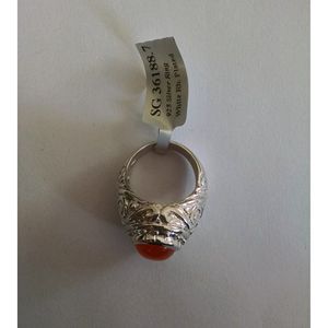 Bague en cornaline naturelle pour femme Shah Gems en argent sterling 925, délicate pour un usage quotidien, avec placage rhodium et pureté métallique 14K - Product Image 3