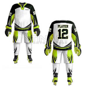 Hecho de material premium diseñado para uso a largo plazo. Conjunto de uniforme profesional de hockey sobre hielo para hombre, incluye camiseta y pantalones. - Product Image 3