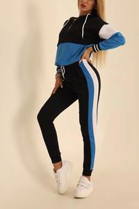 Meilleures ventes Survêtement Colorblock à séchage rapide pour femmes Sports Active Wear avec hauts courts Survêtements - Product Image 5