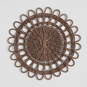 Assiettes de présentation en rotin naturel très vendues, tailles personnalisables, variété de couleurs, tapis de table en rotin fait main pour la décoration de table - Product Image 1