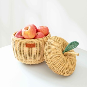 Cesta de Almacenamiento Moderna de Mimbre Ecológico, Pequeña y Natural - Product Image 2
