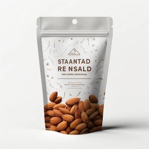 Amandes grillées Mylar Sac Gravure Imprimé Blanc Mat Stand Pochette Papier D'aluminium Emballage Zip Lock Odeur Preuve Recyclable Alimentaire - Product Image 2