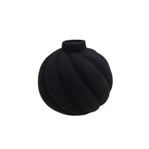 Florero de Metal de hierro de forma redonda, acabado negro y el restaurante para el hogar, decoración de mesa, jarrón de Metal hecho a mano a granel - Product Image 6