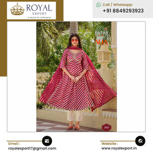 Qualité supérieure Vente chaude Nouveau Designer Feuille Imprimé et Broderie Travail Kurti Pant & Dupatta de l'exportateur indien - Product Image 2