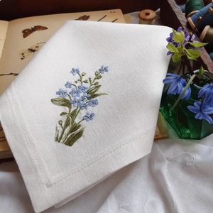 Serviettes en lin brodées pour utilisation aérienne Serviettes en tissu lavables réutilisables et douces Table à manger familiale Fête de mariage OEM disponible - Product Image 3