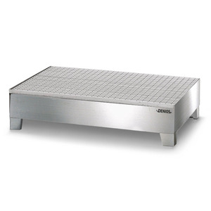 Bac de rétention en acier inoxydable pour 2 fûts de 200 litres, 850 x 1342 x 325 mm, avec grille - Product Image 4