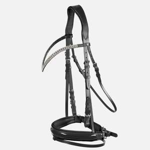 Stanford anatomique cheval cuir bride nouvelle couleur noire PVC matériel anatomique snaffle bride - Product Image 2