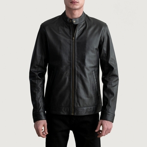 Chaqueta de motorista de cuero negro genuino para hombres Elegantes opciones personalizadas OEM disponibles a precios al por mayor Diseños elegantes de moda - Product Image 4