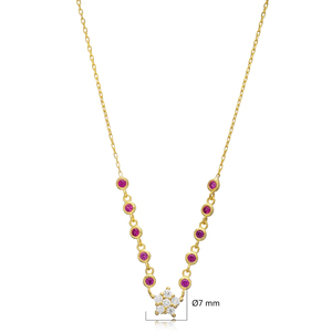 Collier à breloques en argent avec motif d'étoile en pierre CZ Améthyste Bijouterie en gros Bijouterie fine - Product Image 2