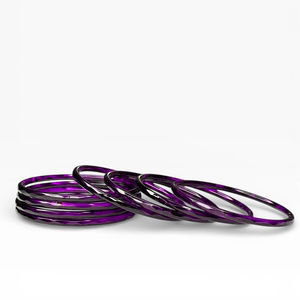 Ensemble de bracelets en verre facetté de couleur émeraude violet foncé, tendance pour tous les jours et pour les fêtes, prix de gros - Product Image 1