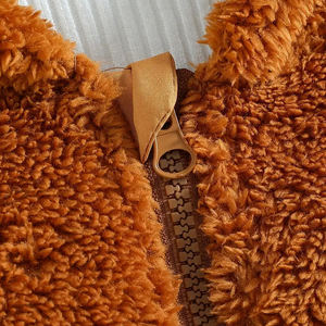 Chaqueta de Lana Elástica con Capucha y Cierre de Cremallera, Diseño de Dibujos Animados, Corte Regular para Otoño e Invierno - Product Image 5