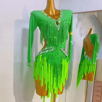 Nouvelle robe de performance de danse latine robe de compétition professionnelle gland taille creux Art examen robe de danse