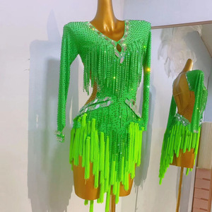 New Latin <strong>Dance</strong> Performance <strong>Dress</strong> Competition <strong>Dress</strong> <strong>Professional</strong> Tassel Waist Hollow Art Examination <strong>Dance</strong> <strong>Dress</strong>