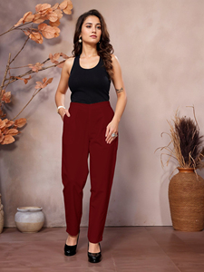 กางเกงแฟชั่น2025สำหรับผู้หญิงเอวสูงถึงข้อเท้าขายาวออกแบบได้ตามต้องการ - Product Image 2