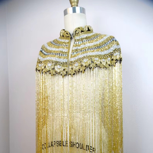 Chandni Export House elegante capa burlesca con cuentas hebras lentejuelas Material de poliéster adulto sujeta cuello festivo Wrap Club - Product Image 1