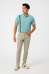 Polo pour homme avec motif minimaliste unique, tissu de qualité supérieure, parfait pour les événements ou les uniformes, polos à manches courtes - Product Image 4