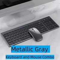 Kit Clavier et Souris Sans Fil 2,4 GHz Mince et Portable, Modèle Rechargeable pour Bureau, Domicile et Scénarios de Voyage Gaming