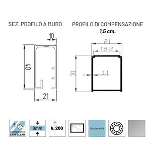 Birkey BMA110NK Box doccia scorrevole 140 cm regolabile in cristallo spazzolato nichel con dimensioni 140 cm regolabile C... - Product Image 2