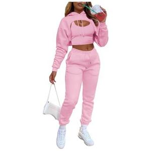 Nouvel ensemble de vêtements de sport pour femmes 2026, 3 pièces, leggings de yoga taille haute, soutien-gorge de sport, haut court à manches longues - Product Image 2