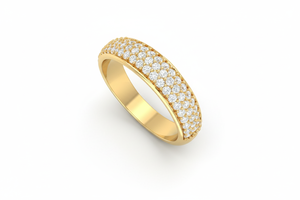 Anillo de Mujer de Oro de 14K con Tres Diamantes Redondos Brillantes de Talla Everlasting para Cualquier Ocasión - Product Image 3