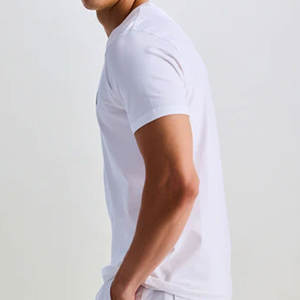 Meilleur prix, 100% coton, prix bas, impression personnalisée du logo, t-shirt uni pour homme, col rond, vente en gros - Product Image 6