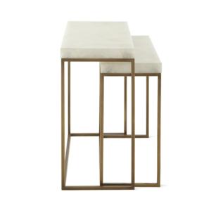 Table d'appoint Design unique Table d'angle en marbre et métal Qualité supérieure Chambre à coucher décorative en vrac - Product Image 2