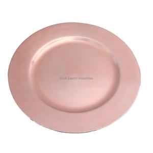 Placa de cargador de Metal redonda occidental en Color oro rosa Borde con cuentas Mesa de comedor para el hogar Vajilla Platos y platos - Product Image 2