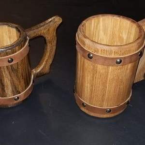 Taza de madera para beber TANKARD ESPECIAL SIMPLE AL POR MAYOR CON ASA para regalos Tazas de café Taza de cerámica Ocasión navideña - Product Image 2
