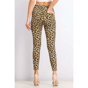 Jeans Skinny a Vita Alta con Stampa Leopardata per Ragazze, Stile Casual Traspirante in Denim, Colore Rosa Celebrità, Taglia 3, Ideali per la Primavera - Product Image 3