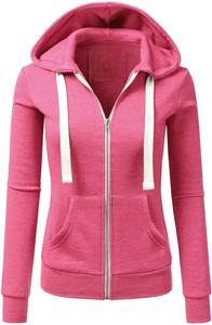 À la mode Logo personnalisé de haute qualité Streetwear élégant femmes mode sweats à capuche Offre Spéciale hiver coton polyester fermeture éclair active à capuche - Product Image 2