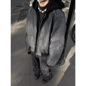 Chaqueta de Cuero Genuino Lavada con Uniforme de Béisbol Vintage para Hombre, Invierno, Regular, Impermeable, Transpirable y Ecológica - Product Image 3