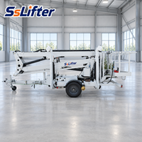 Nacelle articulée sur remorque SS14T, hauteur de levage 14m, double alimentation AC/essence, télécommande, pour services aéroportuaires